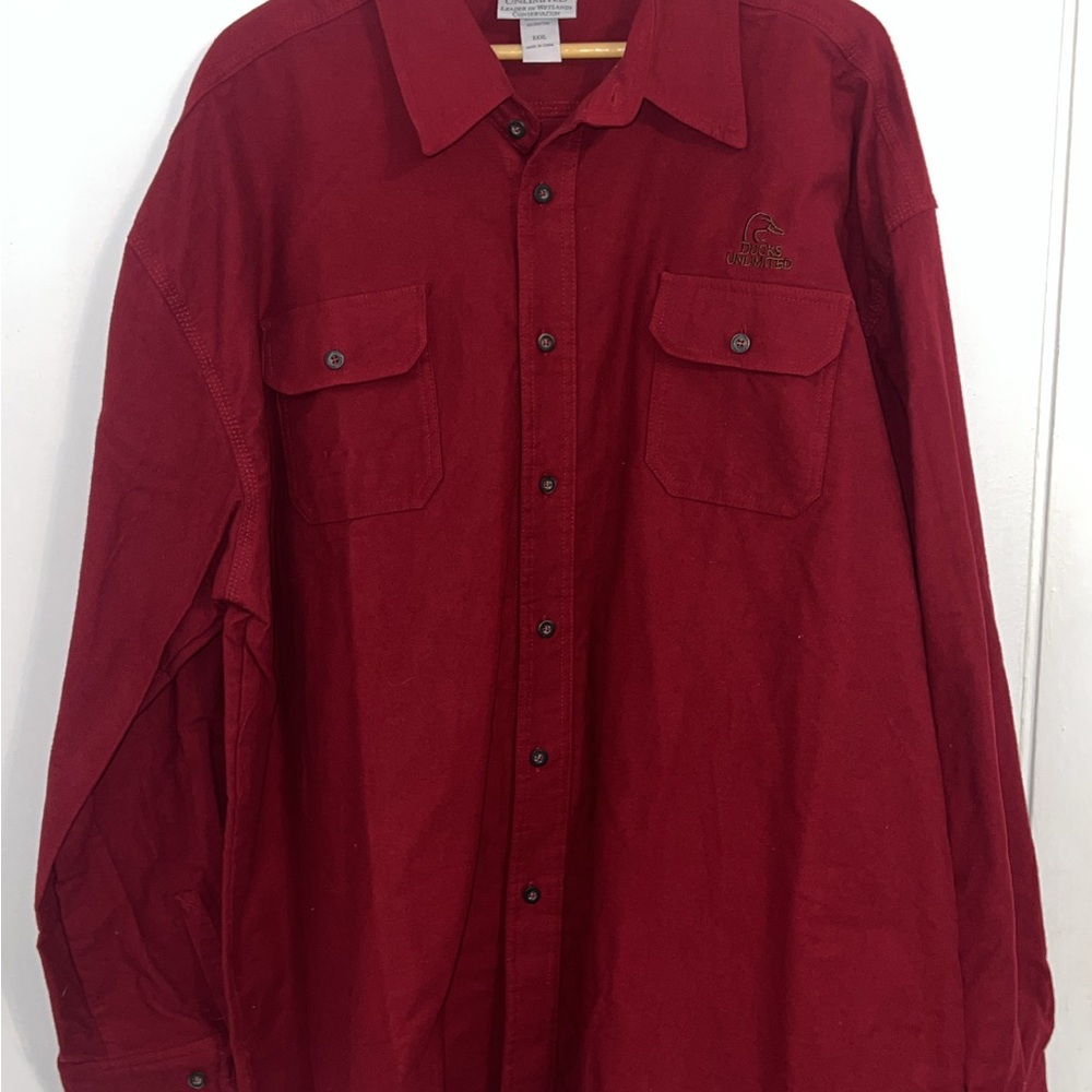 Men’s ducks unlimited red hunting shirt long sleeve fleece XXXL